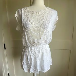 White beach cover up dress